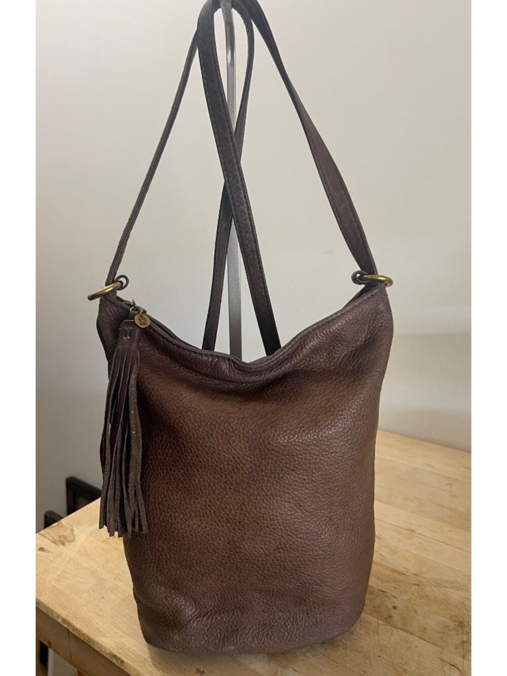 Hobo International Leather Convertible Backpack & Shoulder Bag in Deep Brown